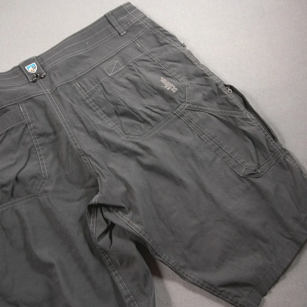 KUHL Renegade Cargo Men Shorts 36 Gray Utility Nylon Stretch Hiking Outdoor Work
